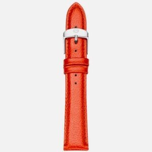 Michele Leather Strap 18 mm Nectarine color Brand New